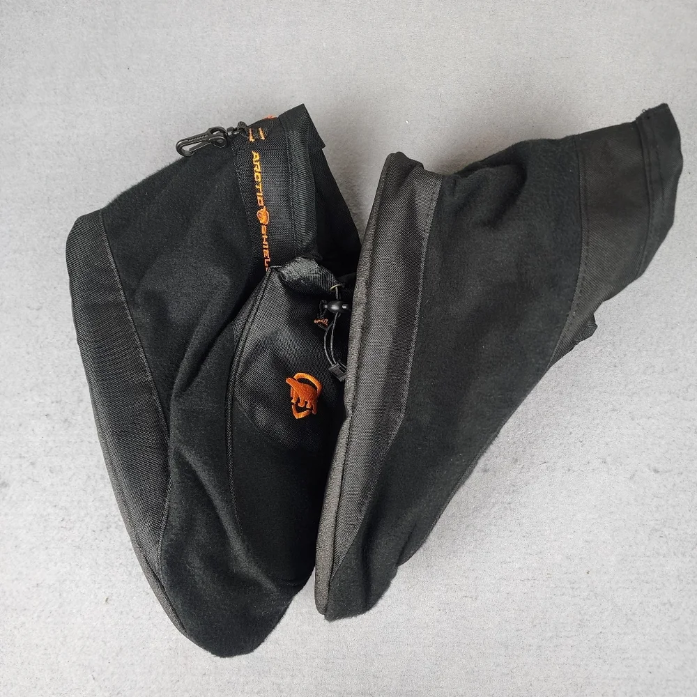 Arctic Shield Black Boot Liners Large 10-11 Orange Detail Zip Up Back